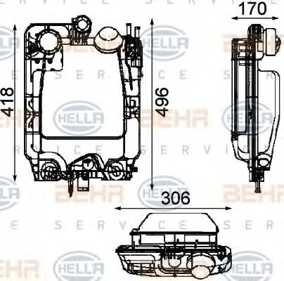 8MA 376 705-291 BEHR+HELLA+SERVICE Cooling System Expansion Tank, coolant