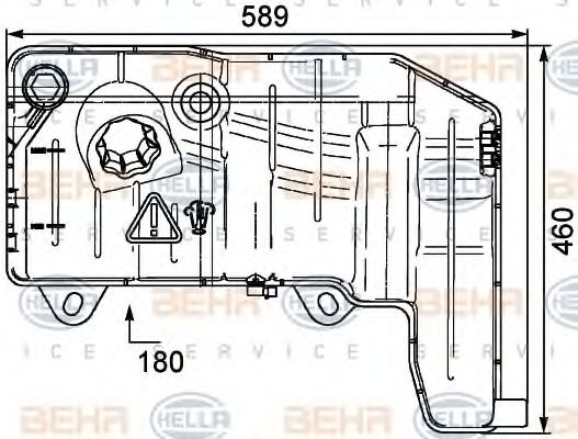 8MA 376 705-511 BEHR+HELLA+SERVICE Cooling System Expansion Tank, coolant