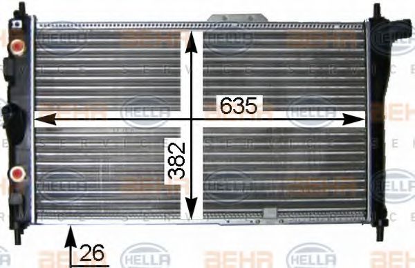 8MK 376 705-581 BEHR+HELLA+SERVICE Cooling System Radiator, engine cooling