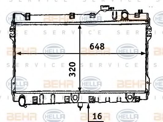 8MK 376 707-541 BEHR+HELLA+SERVICE Cooling System Radiator, engine cooling