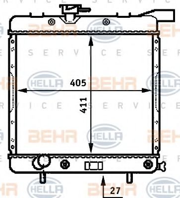 8MK 376 707-611 BEHR+HELLA+SERVICE Cooling System Radiator, engine cooling