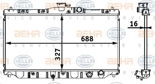 8MK 376 708-211 BEHR+HELLA+SERVICE Cooling System Radiator, engine cooling