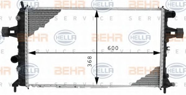 8MK 376 710-334 BEHR+HELLA+SERVICE Cooling System Radiator, engine cooling