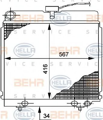 8MK 376 710-491 BEHR+HELLA+SERVICE Cooling System Radiator, engine cooling