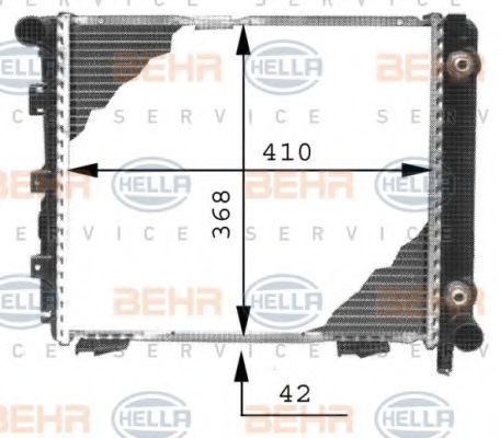 8MK 376 711-331 BEHR+HELLA+SERVICE Cooling System Radiator, engine cooling