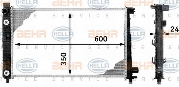 8MK 376 713-054 BEHR+HELLA+SERVICE Cooling System Radiator, engine cooling