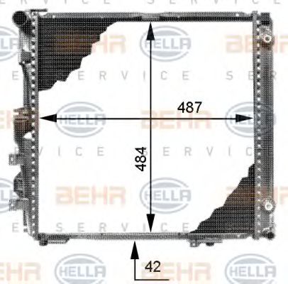8MK 376 713-291 BEHR+HELLA+SERVICE Cooling System Radiator, engine cooling
