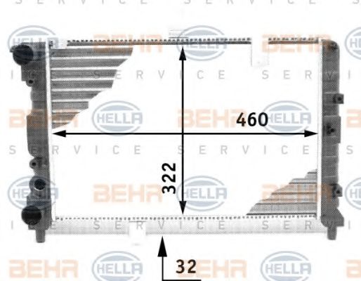8MK 376 713-481 BEHR+HELLA+SERVICE Cooling System Radiator, engine cooling