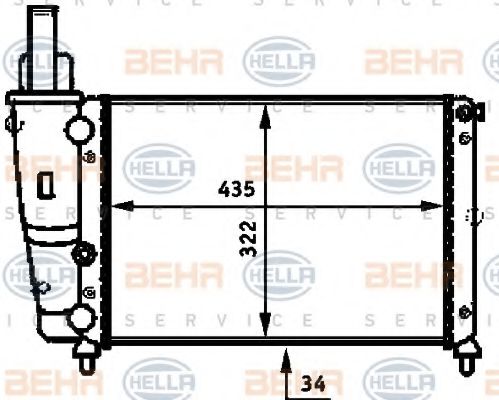 8MK 376 713-514 BEHR+HELLA+SERVICE Cooling System Radiator, engine cooling