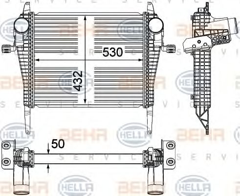 8ML 376 714-261 BEHR+HELLA+SERVICE Air Supply Intercooler, charger