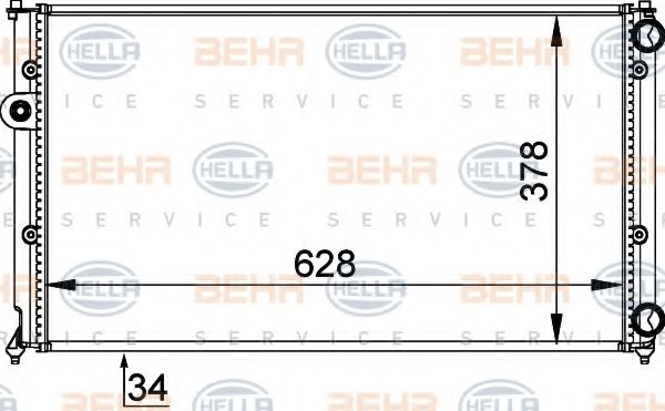 8MK 376 714-454 BEHR+HELLA+SERVICE Радиатор, охлаждение двигателя