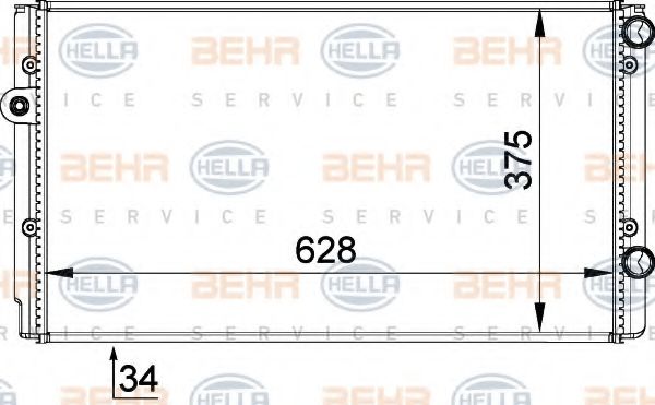 8MK 376 714-494 BEHR+HELLA+SERVICE Cooling System Radiator, engine cooling