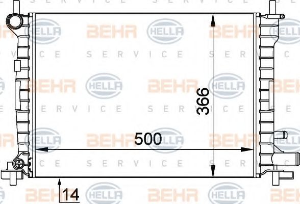 8MK 376 715-621 BEHR+HELLA+SERVICE Cooling System Radiator, engine cooling