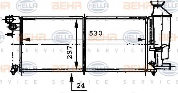 8MK 376 716-471 BEHR+HELLA+SERVICE Cooling System Radiator, engine cooling