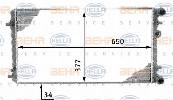 8MK 376 716-611 BEHR+HELLA+SERVICE Cooling System Radiator, engine cooling
