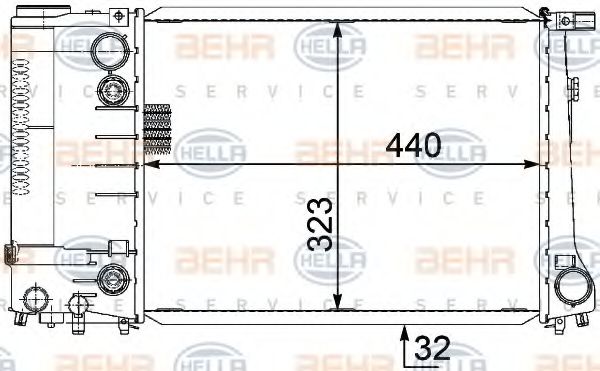 8MK 376 717-471 BEHR+HELLA+SERVICE Cooling System Radiator, engine cooling