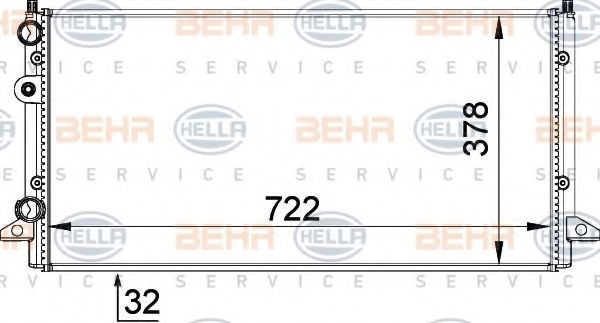 8MK 376 717-754 BEHR+HELLA+SERVICE Cooling System Radiator, engine cooling