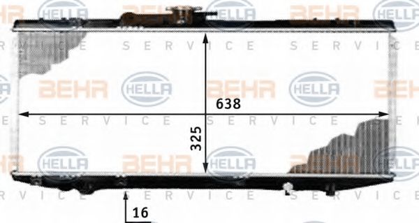 8MK 376 718-381 BEHR+HELLA+SERVICE Radiator, engine cooling