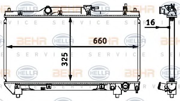 8MK 376 718-481 BEHR+HELLA+SERVICE Cooling System Radiator, engine cooling