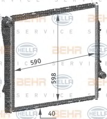 8MK 376 718-754 BEHR+HELLA+SERVICE Radiator, engine cooling