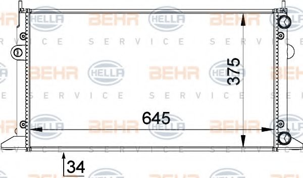 8MK 376 719-711 BEHR+HELLA+SERVICE Radiator, engine cooling