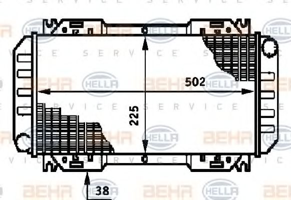 8MK 376 720-091 BEHR+HELLA+SERVICE Radiator, engine cooling