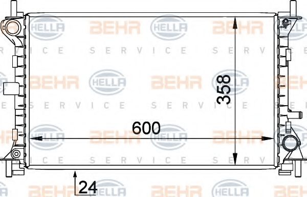 8MK 376 720-301 BEHR+HELLA+SERVICE Cooling System Radiator, engine cooling