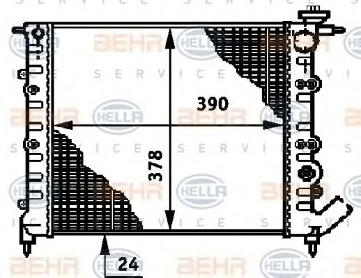8MK 376 720-521 BEHR+HELLA+SERVICE Cooling System Radiator, engine cooling