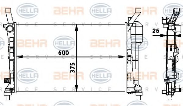 8MK 376 721-024 BEHR+HELLA+SERVICE Cooling System Radiator, engine cooling