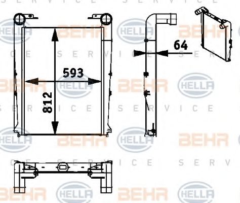 8ML 376 722-011 BEHR+HELLA+SERVICE Air Supply Intercooler, charger
