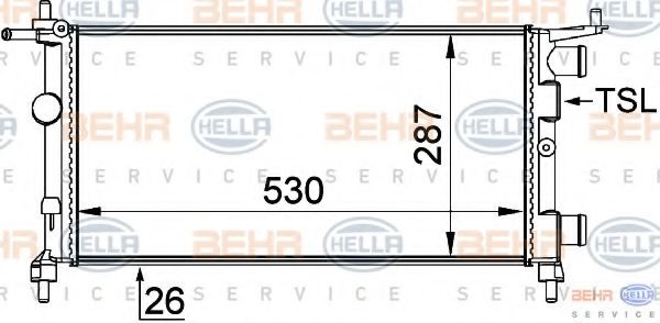 8MK 376 722-441 BEHR+HELLA+SERVICE Cooling System Radiator, engine cooling