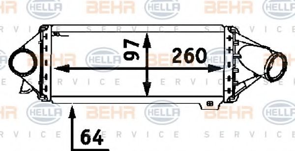 8ML 376 723-061 BEHR+HELLA+SERVICE Intercooler, charger