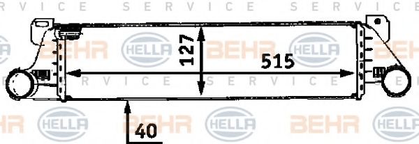 8ML 376 723-091 BEHR+HELLA+SERVICE Intercooler, charger