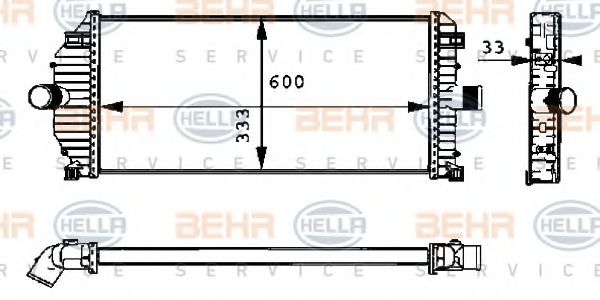 8ML 376 723-101 BEHR+HELLA+SERVICE Intercooler, charger
