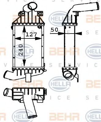 8ML 376 723-121 BEHR+HELLA+SERVICE Intercooler, charger