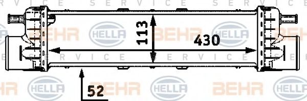 8ML 376 723-191 BEHR+HELLA+SERVICE Intercooler, charger