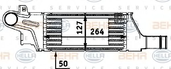 8ML 376 723-201 BEHR+HELLA+SERVICE Intercooler, charger