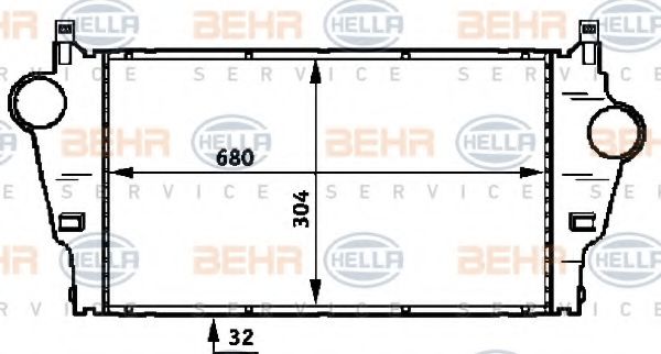8ML 376 723-291 BEHR+HELLA+SERVICE Intercooler, charger