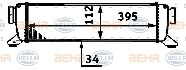 8ML 376 723-311 BEHR+HELLA+SERVICE Intercooler, charger