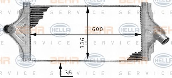 8ML 376 723-351 BEHR+HELLA+SERVICE Intercooler, charger