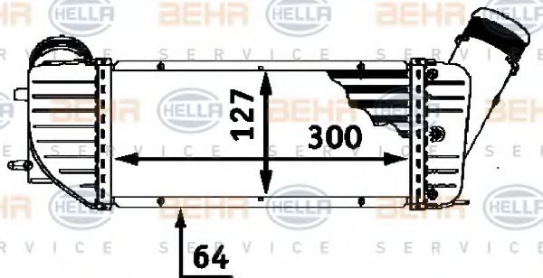 8ML 376 723-371 BEHR+HELLA+SERVICE Intercooler, charger