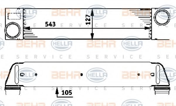 8ML 376 723-451 BEHR+HELLA+SERVICE Intercooler, charger