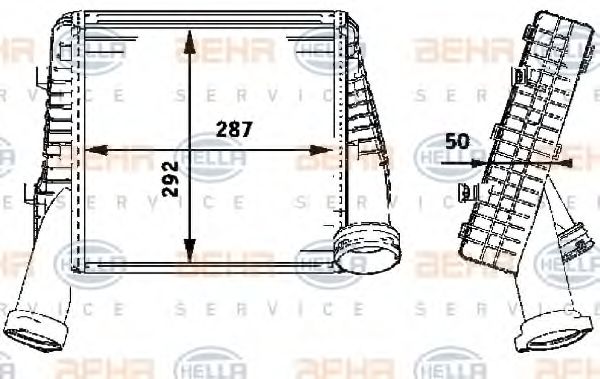 8ML 376 723-481 BEHR+HELLA+SERVICE Air Supply Intercooler, charger