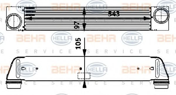 8ML 376 723-501 BEHR+HELLA+SERVICE Intercooler, charger