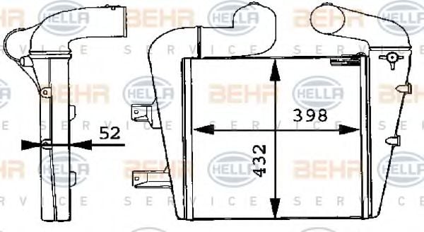 8ML 376 723-611 BEHR+HELLA+SERVICE Intercooler, charger