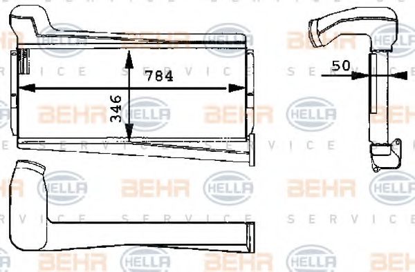 8ML 376 723-631 BEHR+HELLA+SERVICE Air Supply Intercooler, charger