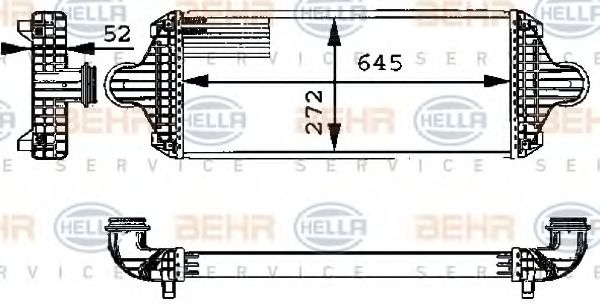8ML 376 723-681 BEHR+HELLA+SERVICE Intercooler, charger