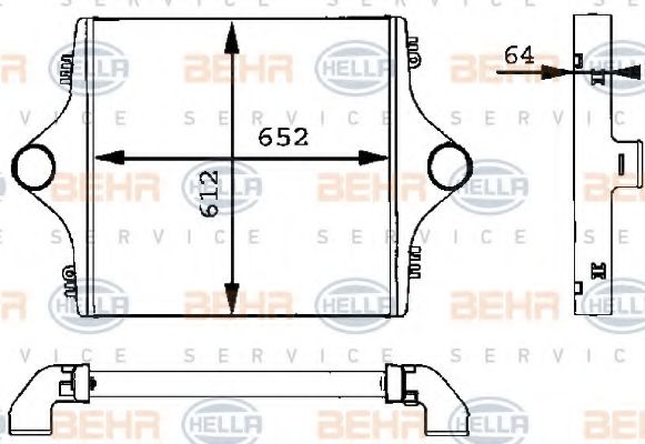 8ML 376 723-741 BEHR+HELLA+SERVICE Air Supply Intercooler, charger