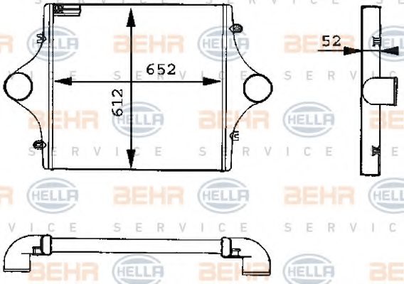 8ML 376 723-761 BEHR+HELLA+SERVICE Intercooler, charger