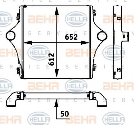 8ML 376 724-201 BEHR+HELLA+SERVICE Intercooler, charger
